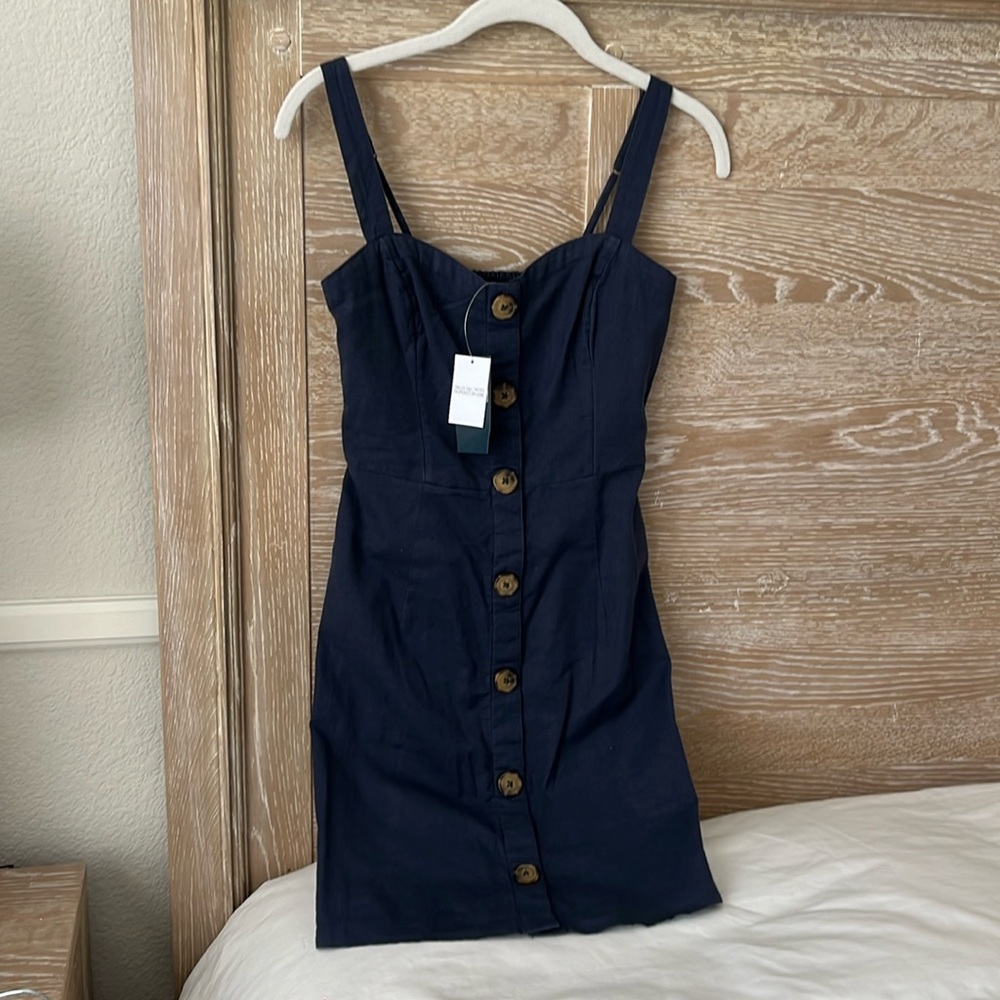 Abercrombie & Fitch blue button mini dress size XS